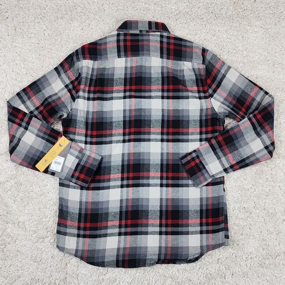 Lee Flannel Shirt Mens Medium Gray Plaid Warm Winter Button Up Long Sleeve - Picture 6 of 11